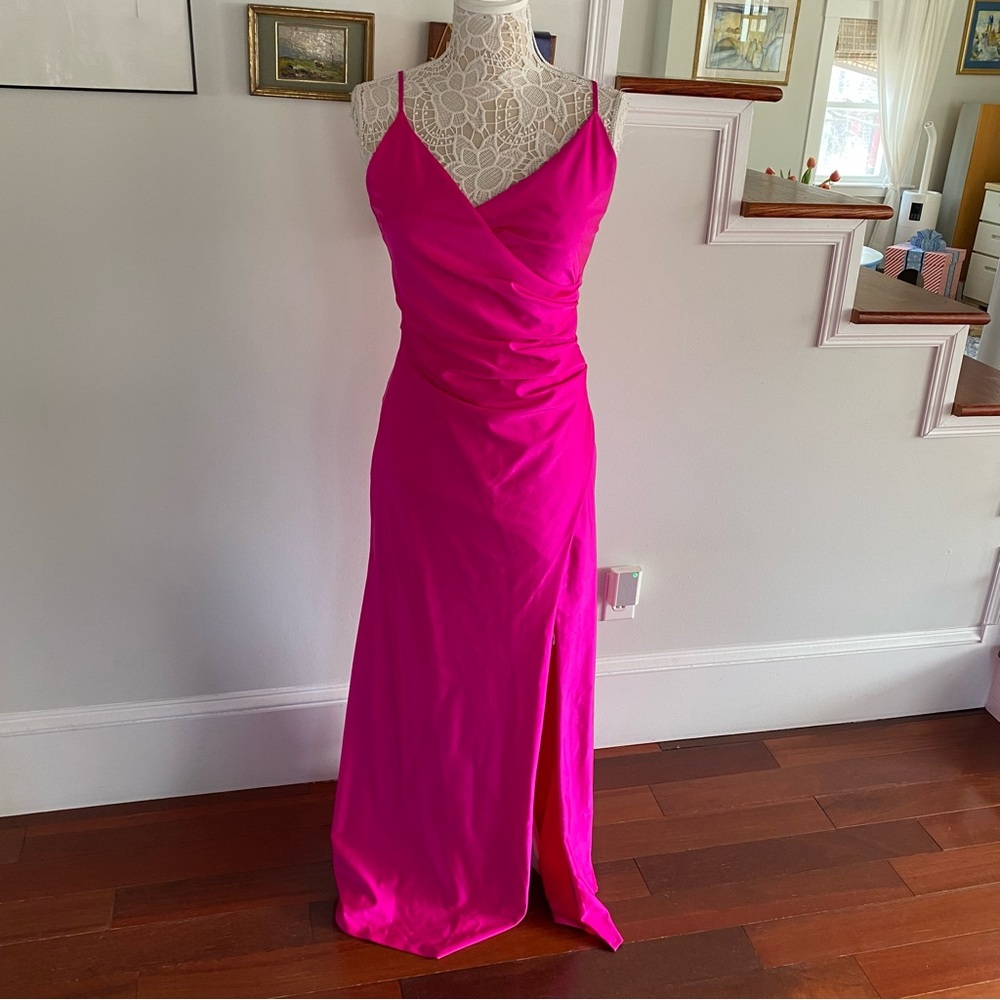 LA SCALA Hot Pink Prom Dress Large